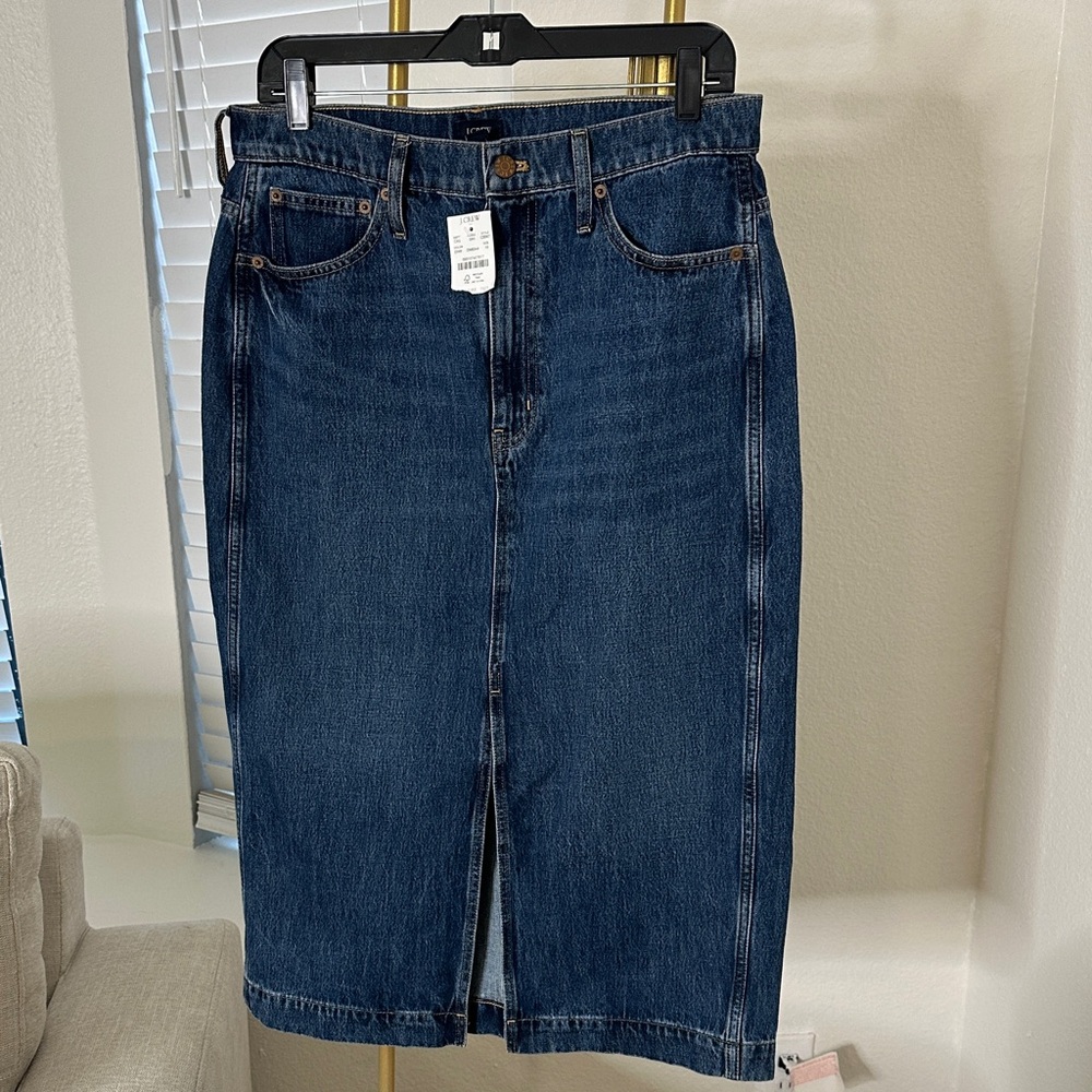 NWT! J. Crew Dark Wash Denim Pencil Skirt